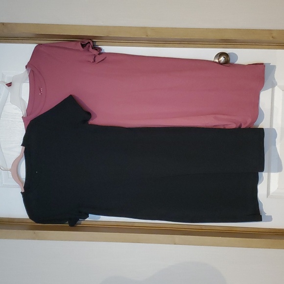 a new day Dresses & Skirts - A new day pink and black set of 2 t shirt dresses